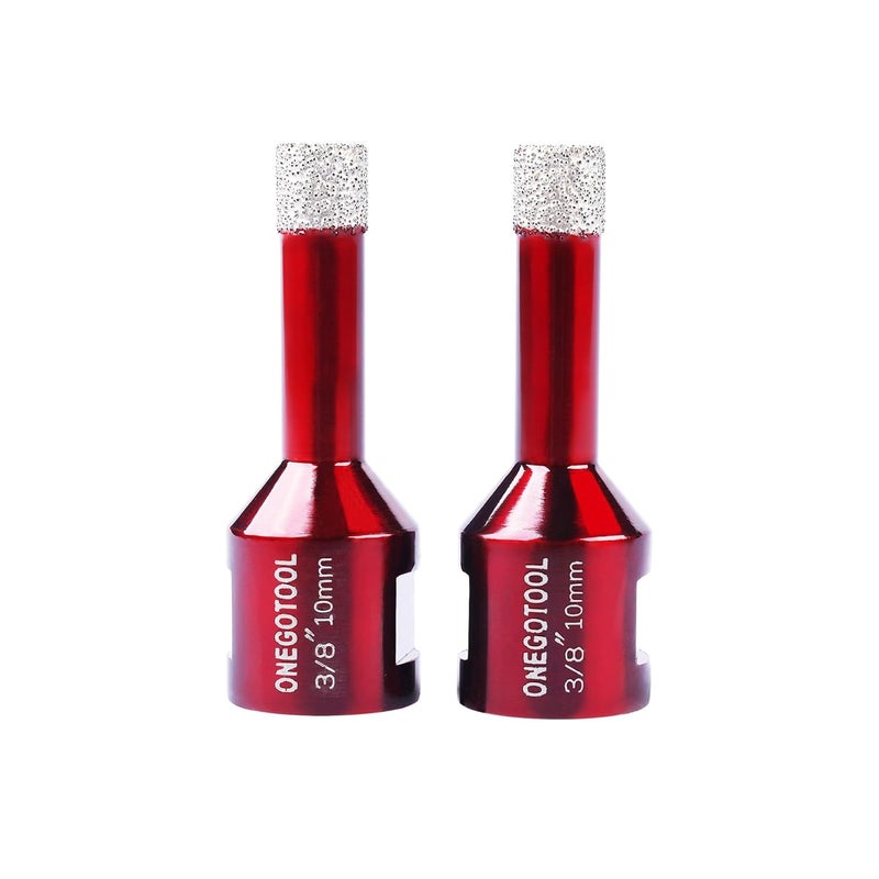 ONEGOTOOL 2pcs 3/8 Inch（10mm） Diamond Hole Saw Tile Masonry Core Drill bits for Porcelain Ceramic Concrete Granite Marble 5/8-11 Thread for Angle Grinders - Image 1
